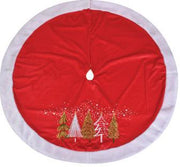 Copribase albero tessuto con alberi rosso cmø120