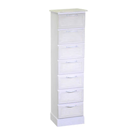 Mobiletto legno liverpool 7 cassetti bianco cm 29x23h109