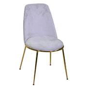 Sedia salotto design  velluto e metallo oro rotterdam grigio