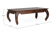 Tavolino jaipur opium in legno stile fusion cm 130x70