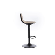 2x Sgabello in microfibra beige con struttura in metallo 39x45x86/102h cm