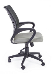 Sedia da ufficio grigio con ruote e braccioli