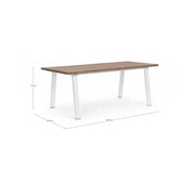 Tavolo Oslo da giardino Bianco-Naturale 100x200 cm
