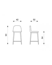 2x Sgabello in similpelle Brigitte STS
