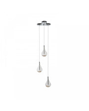 Lampada a sospensione in vetro e metallo rosa Perle STS