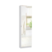 Scarpiera 1 anta a specchio struttura bianca 51x22xh.181 cm