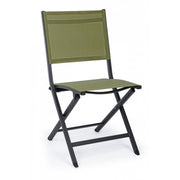 Sedia per esterno in alluminio Antracite Verde ELIN 47x57x h88 cm