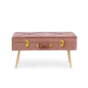Panca in velluto con contenitore Rosa Antico POLINA 80x34x h42 cm