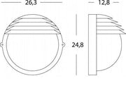 Applique Grande E27  linea palpebra tonda  nero
