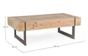 Tavolino industriale Garrett con piano in legno