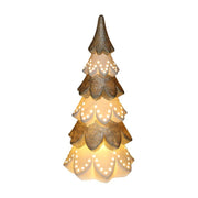 Albero ceramica bianco oro con led cmø14h29