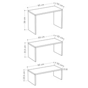 Tris tavolini da caffe tortora  antracite Kanta  cm 65x30xh.39