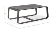 Tavolino per esterno in alluminio Antracite MERRIGAN 105x62x h38 cm