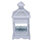 Lanterna metallo 1-3 bianco opaco argentato quadro cm24x24h52,5