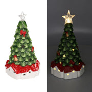 Albero ceramica verde con led cm16x15,5h30,5