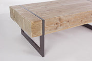 Tavolino industriale Garrett con piano in legno