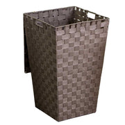 Cestone poliestere tortora foderato quadro cm33x33h53