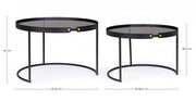 Set 2 tavolini moderni nero Zeina
