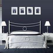 Letto in ferro matrimoniale con pediera Bianco CONCA 166x208x h117 cm