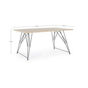 Tavolo design industrial in legno DISTRICT 160x90x h76 cm