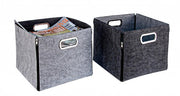 4x Scatola Zip Feltro Grigio Ass2