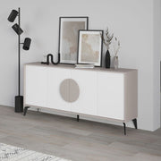 Madia Gora 180x35.6x82 cm Light Mocha con Ante Bianche