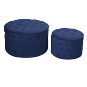 Puff velluto 1-2 blu cm ø70h42