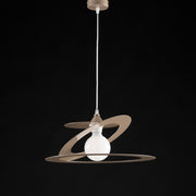 Lampadario a sospensione in taglio laser ferro Tortora una luce diametro 40x h18 cm