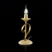 Lumetto in ferro Avorio decape Oro una luce 13x h25 cm