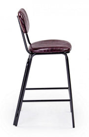 Sgabello vintage da bar in simipelle Bordeaux DEBBIE 44x51x h100 cm
