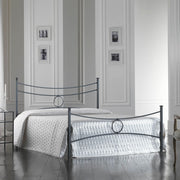 Letto in ferro matrimoniale con pediera Nero CONCA 166x208x h117 cm