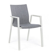 Sedia da giardino esterno bianco grigio impilabile