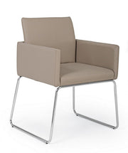 Sedia con braccioli in similpelle Tortora SIXTY 60x54x h80,5 cm