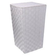 Cestone poliestere bianco foderato quadro cm33x33h53