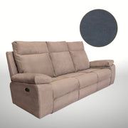 Divano Milano 3 posti 2 recliner manuali grigio