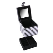 Portagioie ecopelle bianco nero quadro cm10x10,5h9,5