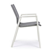 Sedia da giardino esterno bianco grigio impilabile