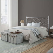 Letto in ferro matrimoniale con giroletto in ferro  SOSPIRO Bianco 166x203x h128 cm