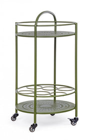 Carrello per bottiglie in acciaio Verde