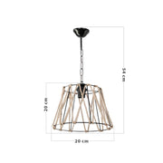 Lampada a sospensione Evren ASZ0881 metallo nero e corda