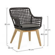 Sedia con braccioli Madison Nera
