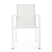 Sedia in alluminio con braccioli Konnor bianco