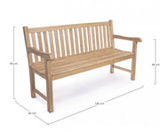 PANCA LINDA TEAK 150X66X90  Cod. 0804232