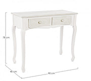 Consolle in MDF due cassetti Bianca CLORINNE 90x40x h78 cm