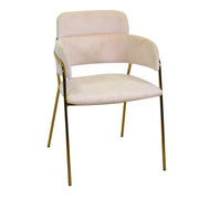 Poltrona design  velluto e metallo oro rotterdam crema
