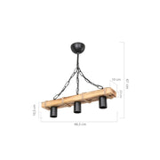 Lampada a sospensione Lagun ASZ1236 rustico industriale a 3 luci