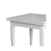 Tavolo in legno massello quadrato allungabile colore bianco 90x90/180 cm