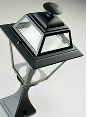 Lampada da esterno in alluminio pressofuso con diffusori in vetro trasparente grafite
