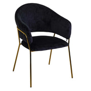 Poltrona rotterdam in velluto nero h82 cm