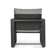 Poltrona da giardino in alluminio Antracite MERRIGAN YK13 74x78x h84 cm